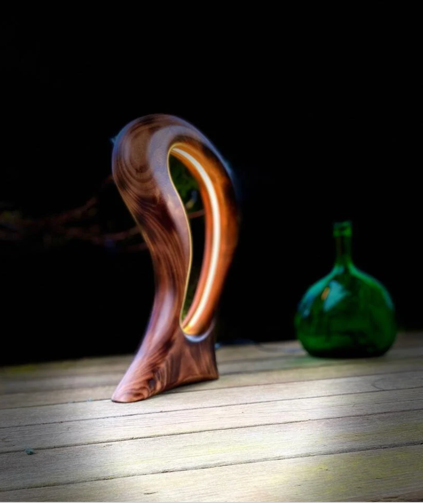 Vertigo darkened version — Wood Ambience Lamp- Home Decor - Handmade Furniture