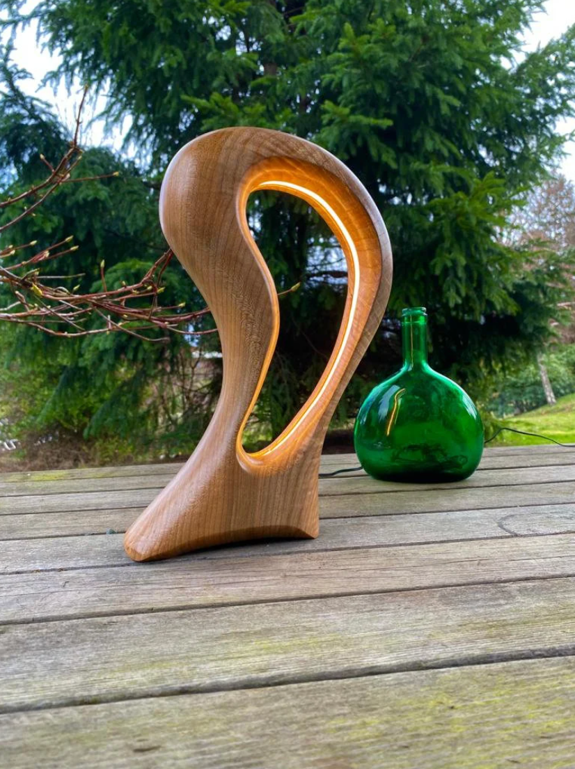 Wooden Ambience Lamp - "Vertigo" Home Decor - Handmade Furniture - Mothers Day gift for her - Minimalist
