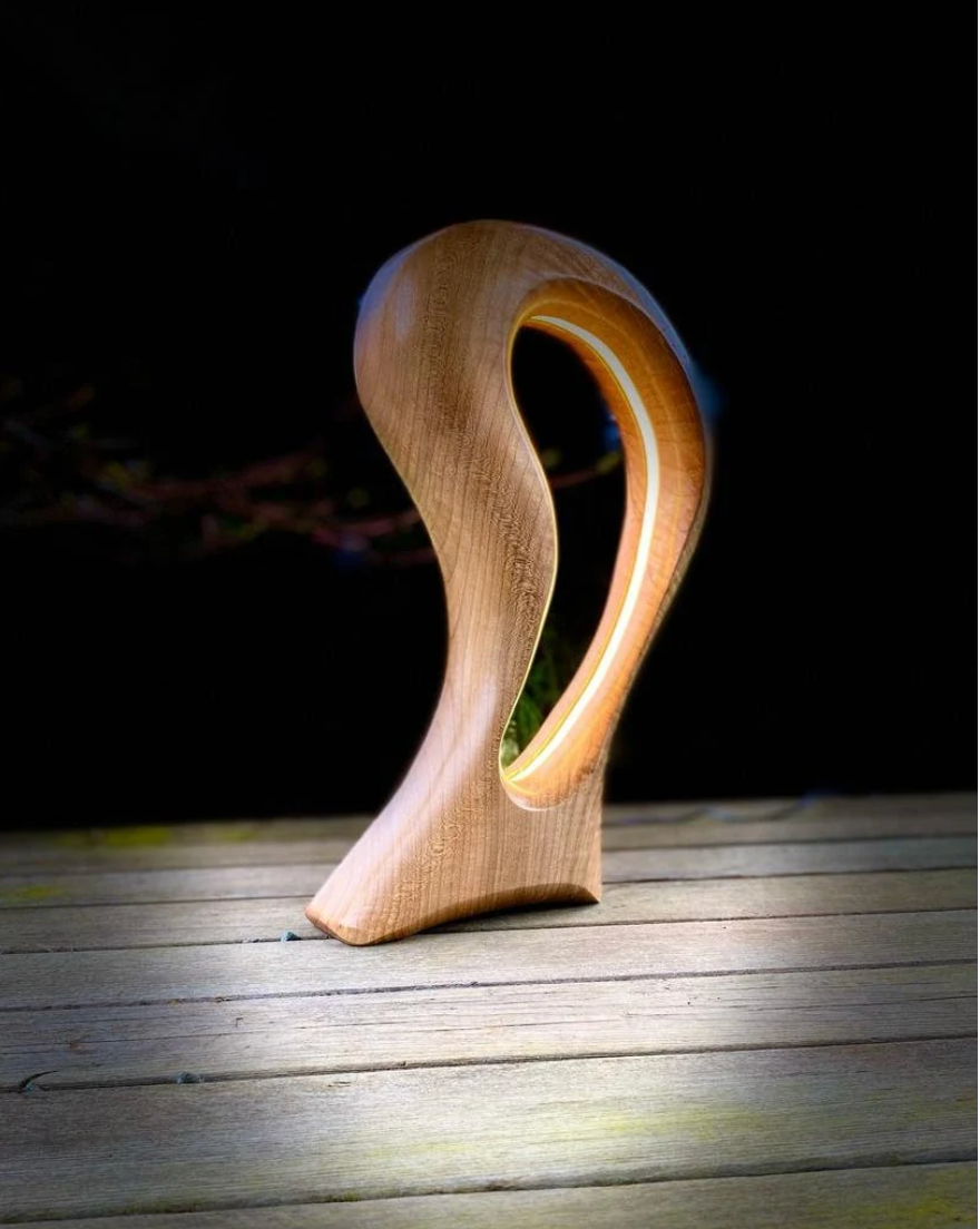 Wooden Ambience Lamp - "Vertigo" Home Decor - Handmade Furniture - Mothers Day gift for her - Minimalist