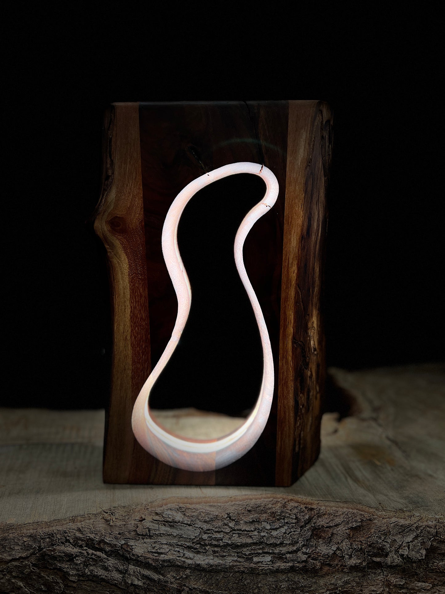 Wooden led lamp made from walnut OUT OF STOCK