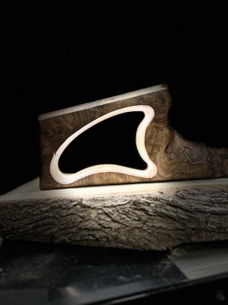 "Glow" Wood Lamp from Walnut tree
